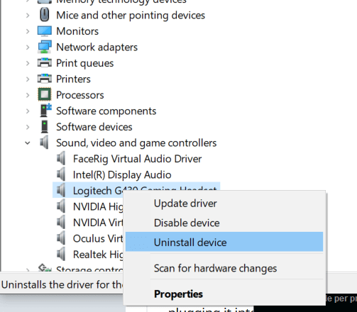 Fixing only left right channels working on Logitech headsets Notes